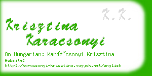 krisztina karacsonyi business card